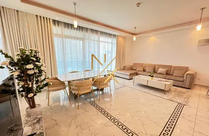 Furnished four-bedroom apartment living room after professional home deep cleaning services in Dubai, ensuring a spotless and elegant living area.