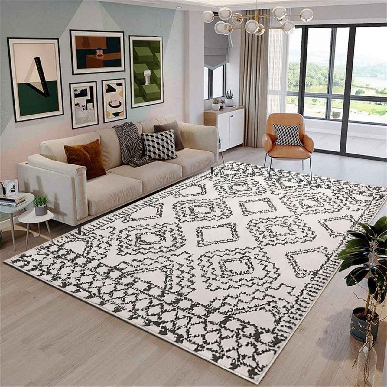 Medium-sized carpet with elegant patterns cleaned and refreshed by professional carpet cleaning service in Dubai