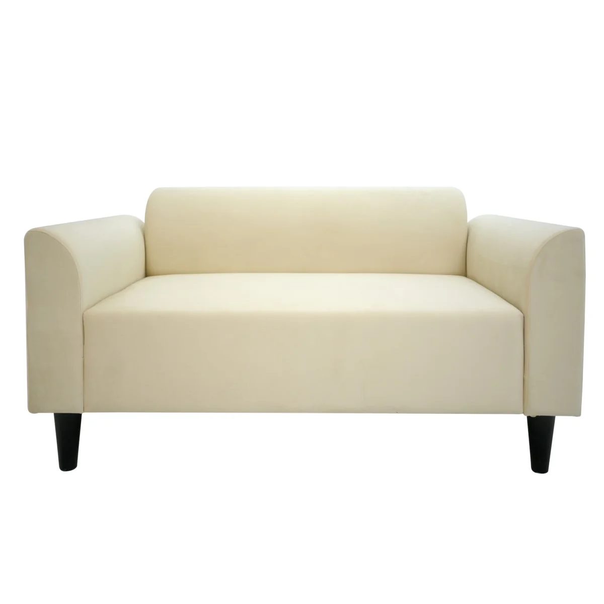 Elegant beige two-seater sofa with a modern design, ideal for professional cleaning services in Dubai to maintain its pristine condition and upholstery quality.
